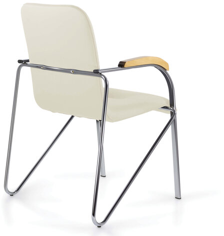 Кресло для приемных и переговорных BRABIX &quot;Samba CF-105 BOX-2&quot;, хром, бук (D-1), бежевый, разобрано, 532762