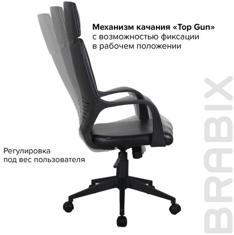 Кресло офисное BRABIX PREMIUM &quot;Prime EX-515&quot;, экокожа, черное, 531569