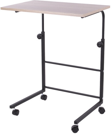Стол BRABIX &quot;Smart CD-013&quot;, 600х420х745-860 мм, ЛОФТ, регулируемый, колеса, металл/ЛДСП дуб, каркас черный, 641882