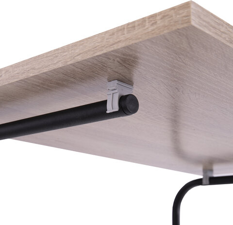 Стол BRABIX &quot;Smart CD-013&quot;, 600х420х745-860 мм, ЛОФТ, регулируемый, колеса, металл/ЛДСП дуб, каркас черный, 641882