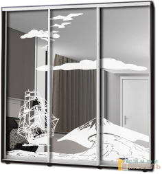 Шкаф купе 3х дв Пескоструй № 44