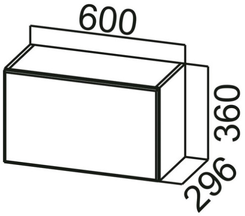 Шкаф навесной ШГ600 (горизонт.) Бостон