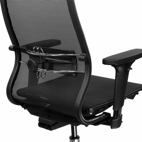 Кресло МЕТТА &quot;ErgoLife&quot; 10 B1-104D, хром, синхромеханизм, 2D-подлокотники, прочная сетка, черное