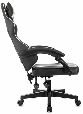 Кресло компьютерное BRABIX &quot;Shooter GM-123&quot;, 2 подушки, экокожа, черное/белое, 533191