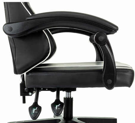 Кресло компьютерное BRABIX &quot;Shooter GM-123&quot;, 2 подушки, экокожа, черное/белое, 533191