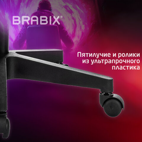 Кресло компьютерное BRABIX &quot;Shooter GM-123&quot;, 2 подушки, экокожа, черное/белое, 533191