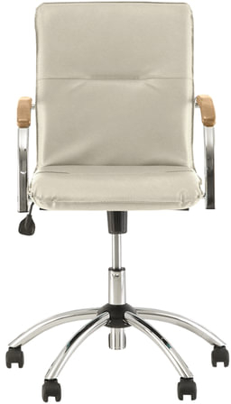 Кресло &quot;Samba GTP&quot;, деревянные накладки, хром, кожзам бежевый