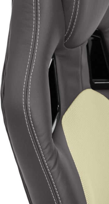 Кресло DRIVER кож/зам/ткань, металлик/фисташковый, 36/25