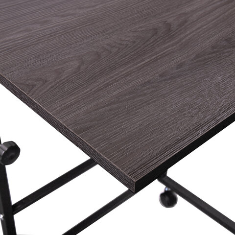 Стол BRABIX &quot;Smart CD-013&quot;, 600х420х745-860 мм, ЛОФТ, регулируемый, колеса, металл/ЛДСП ясень, каркас черный, 641883