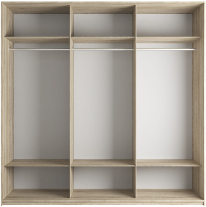 Шкаф-купе Эста 3-х дверный Комби (Стекло Диско черный, Стекло черное) Дуб Бардолино