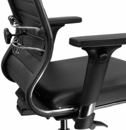 Кресло МЕТТА &quot;ErgoLife&quot; 10 B1-117D, хром, синхромеханизм, 2D-подлокотники, экокожа, черное