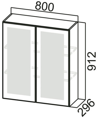 Шкаф навесной со стеклом Ш800с Прованс