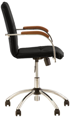 Кресло &quot;Samba GTP&quot;, деревянные накладки, хром, кожзам черный