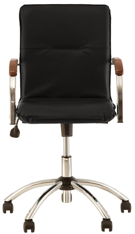 Кресло &quot;Samba GTP&quot;, деревянные накладки, хром, кожзам черный