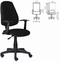 Кресло BRABIX &quot;Comfort MG-321&quot;, регулируемая эргономичная спинка, ткань, черное, 532556