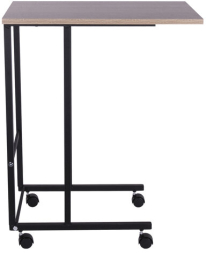 Стол BRABIX "Smart CD-014", 380х600х755 мм, ЛОФТ, на колесах, металл/ЛДСП дуб, каркас черный, 641884