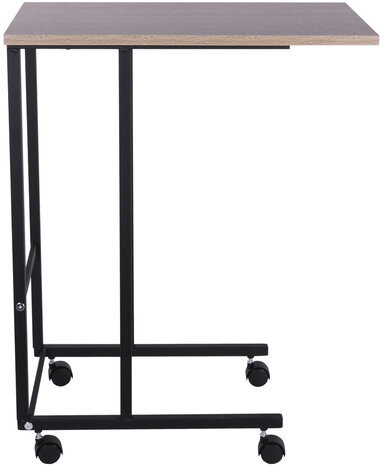 Стол BRABIX &quot;Smart CD-014&quot;, 380х600х755 мм, ЛОФТ, на колесах, металл/ЛДСП дуб, каркас черный, 641884