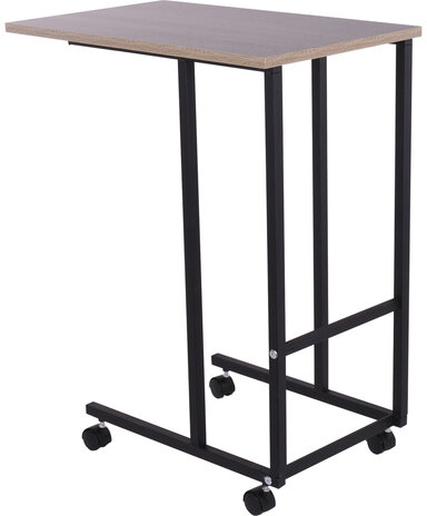 Стол BRABIX &quot;Smart CD-014&quot;, 380х600х755 мм, ЛОФТ, на колесах, металл/ЛДСП дуб, каркас черный, 641884