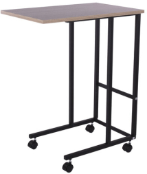Стол BRABIX "Smart CD-014", 380х600х755 мм, ЛОФТ, на колесах, металл/ЛДСП дуб, каркас черный, 641884