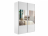 Шкаф-купе Прайм 2-х дверный (ЛДСП/Зеркало)Белый снег
