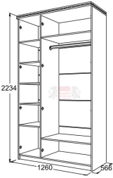 Шкаф 3-х дв. для одежды и белья Ольга 13