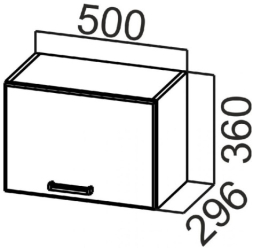 Шкаф навесной ШГ500с (горизонт. со стеклом) Волна
