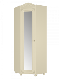 Шкаф угловой с зеркалом Ассоль плюс АС-522К (левый с короной) ваниль