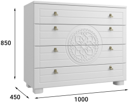 Комод «Монблан» МБ-37К белое дерево