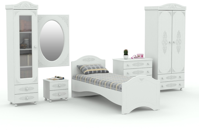 Кровать Ассоль АС-26 белое дерево