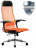 Кресло офисное МЕТТА &quot;К-4-Т&quot; хром, прочная сетка, сиденье и спинка регулируемые, оранжевое