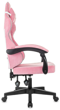 Кресло компьютерное BRABIX &#039;&#039;Shooter GM-123&#039;&#039;, 2 подушки, ткань, розовое/серое, 533213