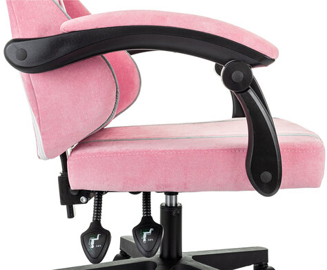 Кресло компьютерное BRABIX &#039;&#039;Shooter GM-123&#039;&#039;, 2 подушки, ткань, розовое/серое, 533213