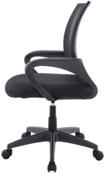 Кресло CROMEX Hit CH-695, с подлокотниками, сетка, черное, ткань TW, 533065