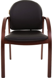 Кресло для приемных и переговорных CH-659, экокожа, черное матовое, 6066646