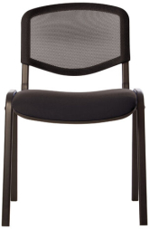 Стул для персонала и посетителей BRABIX "Iso NET CF-006", черный каркас, черный, сетка, 531981