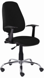 Кресло BRABIX &quot;Comfort MG-322&quot;, хром, регулируемая эргономичная спинка, ткань, черное, 532558