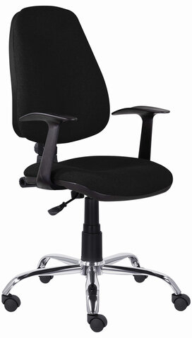 Кресло BRABIX &quot;Comfort MG-322&quot;, хром, регулируемая эргономичная спинка, ткань, черное, 532558