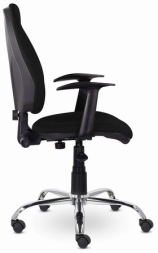 Кресло BRABIX &quot;Comfort MG-322&quot;, хром, регулируемая эргономичная спинка, ткань, черное, 532558