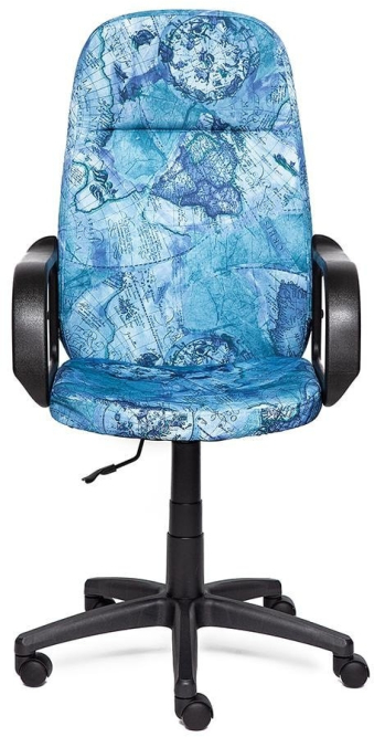 Кресло LEADER ткань, принт &quot;Карта на синем&quot;