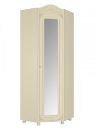 Шкаф угловой с зеркалом Ассоль плюс АС-522К (правый с короной) ваниль