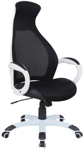 Кресло офисное BRABIX PREMIUM &quot;Genesis EX-517&quot;, пластик белый, ткань/экокожа/сетка черная, 531573
