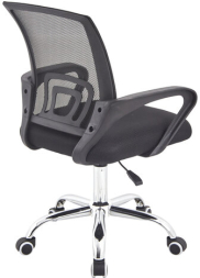 Кресло CROMEX Hit CH-695, ХРОМ, с подлокотниками, сетка, черное, ткань TW, 533066