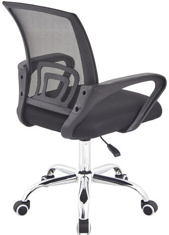 Кресло CROMEX Hit CH-695, ХРОМ, с подлокотниками, сетка, черное, ткань TW, 533066