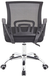 Кресло CROMEX Hit CH-695, ХРОМ, с подлокотниками, сетка, черное, ткань TW, 533066