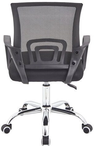Кресло CROMEX Hit CH-695, ХРОМ, с подлокотниками, сетка, черное, ткань TW, 533066