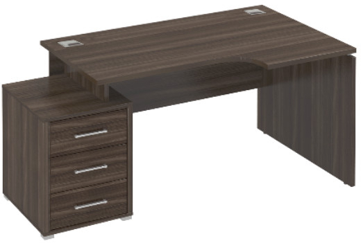 Стол ПРАВЫЙ эргономичный с тумбой СВ17 (СВ13+СВ16+СВ73)