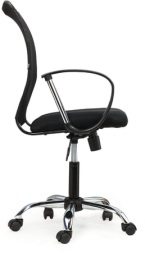 Кресло BRABIX "Spring MG-308", с подлокотниками, хром, ткань черная TW, 531403