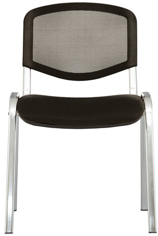 Стул для персонала и посетителей BRABIX &quot;Iso NET CF-006&quot;, хромированный каркас, черный, 531982