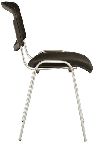 Стул для персонала и посетителей BRABIX &quot;Iso NET CF-006&quot;, хромированный каркас, черный, 531982