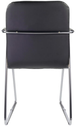 Кресло для приемных и переговорных BRABIX &quot;Visit CF-101&quot;, хром, экокожа, черное, 532559